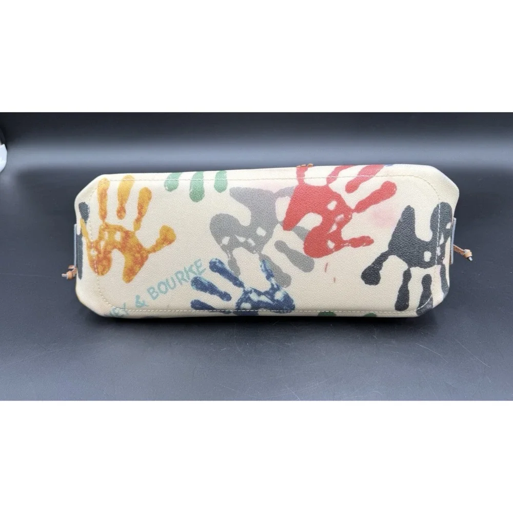 Vintage Dooney & Bourke Canvas Graffiti Paint Splatter Purse Bag Tassels